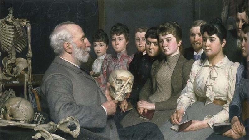 unknow artist Professor Curman am teaching akademielever in anatomy